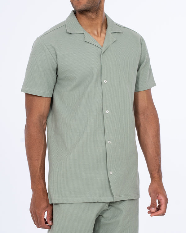 2t Joshua Tall Short Sleeve Waffle Shirt (sage)