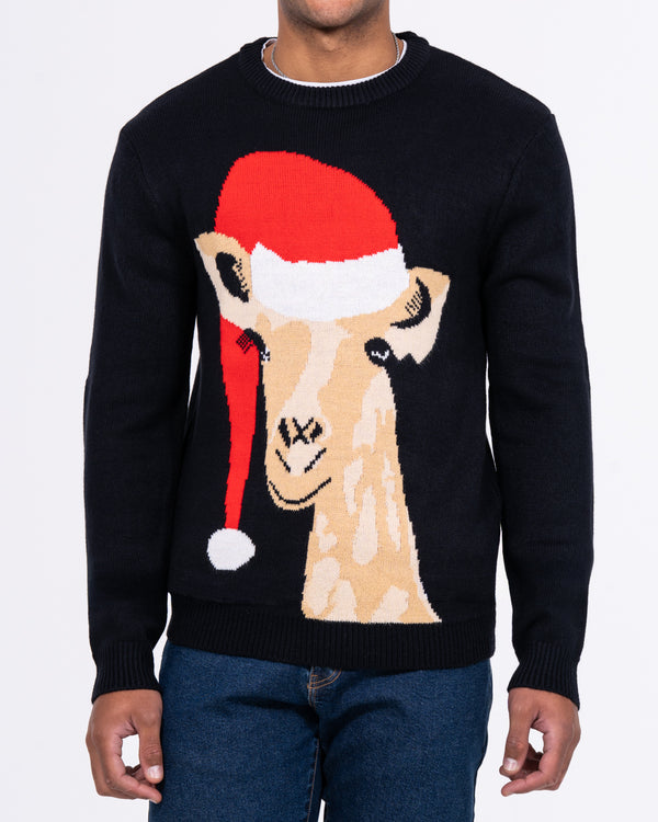 2t Tall Giraffe Crew Neck Christmas Jumper (navy)