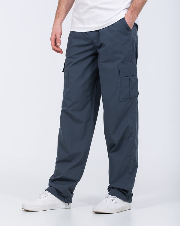 2t Reuben Tall Lightweight Loose Fit Cargo Trousers (blue)