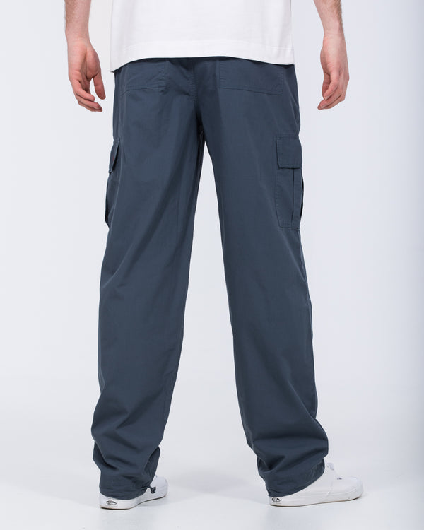2t Reuben Tall Lightweight Loose Fit Cargo Trousers (blue)
