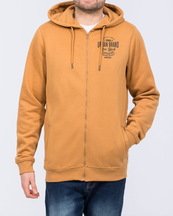 2t Zip Up Tall Printed Hoodie (brown)
