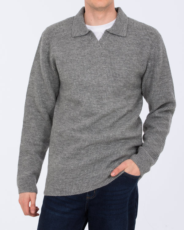 2t Farley Tall Open Collar Jumper (charcoal)