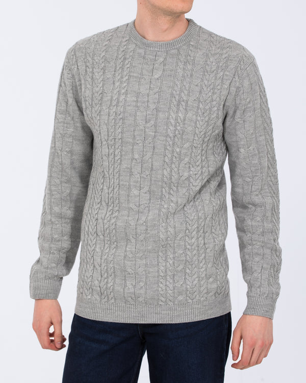 2t Henry Tall Cable Knit Jumper (light grey)