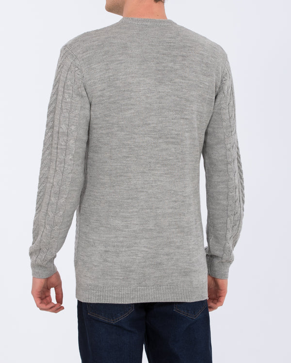 2t Henry Tall Cable Knit Jumper (light grey)
