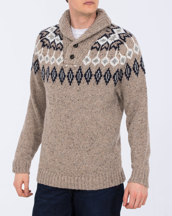 2t Sutton Tall Fairisle Jumper (camel)