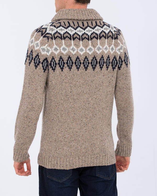 2t Sutton Tall Fairisle Jumper (camel)