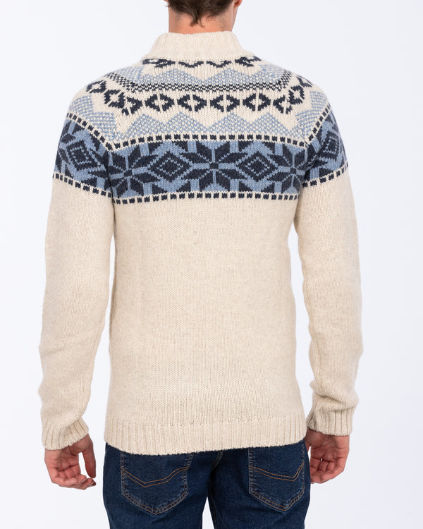 2t Tall Lambswool Quarter Zip Nordic Jumper (ecru)