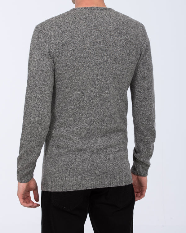 2t Lambswool Tall Crew Neck Jumper (grey marl)