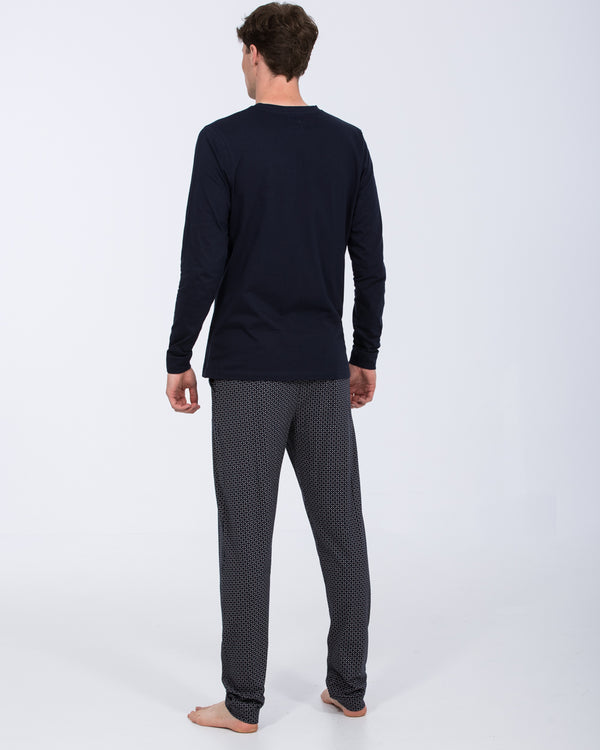 2t Ruben Tall Mens Pyjama Set (burgundy geometric)