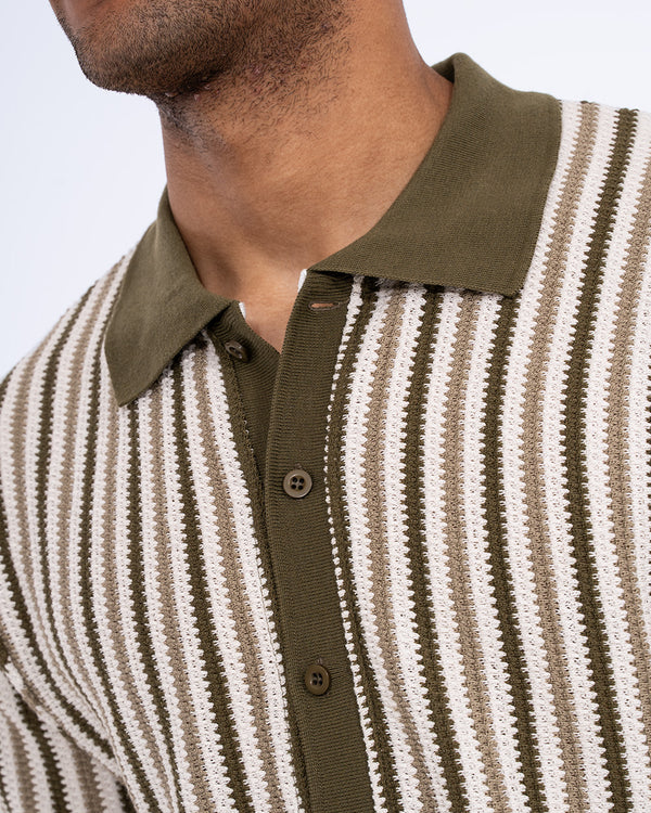 2t Bowie Tall Jacquard Polo Shirt (khaki)