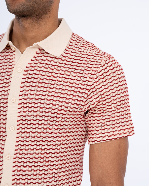 2t Bowie Tall Jacquard Polo Shirt (red)