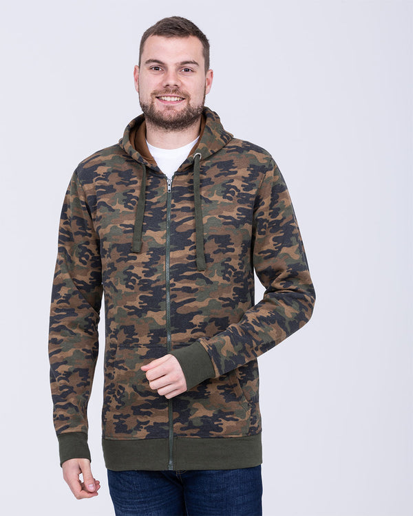 2t Zip Up Tall Camo Hoodie (khaki)