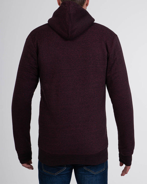 2t Zip Up Tall Sherpa Hoodie (black/burgundy)