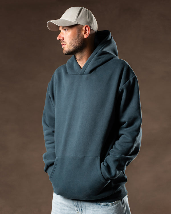 2t Blaine Tall Oversized Printed Hoodie (petrol blue)