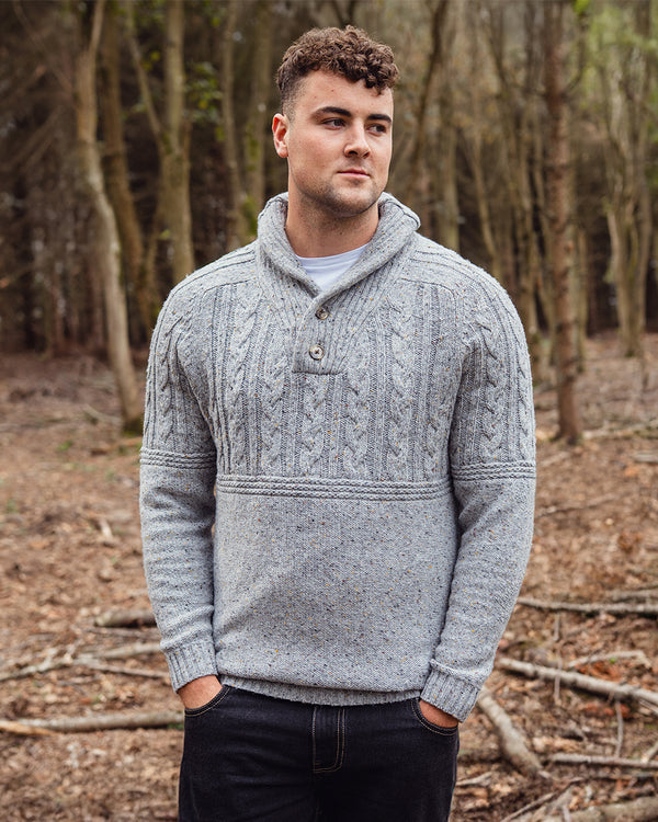 2t Connall Tall Cable Knit Jumper (grey)