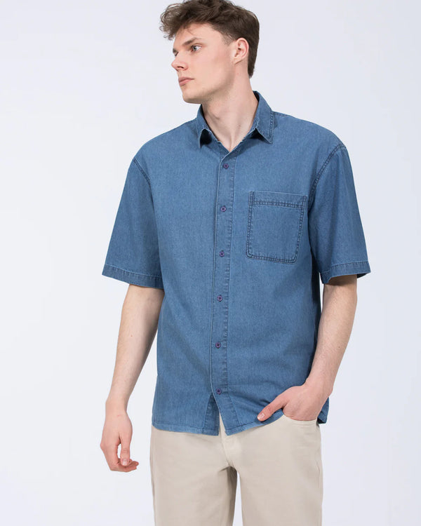 2t Tall Denim Short Sleeve Shirt (blue)