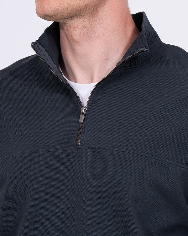 2t Loriston Tall Quarter Zip Sweatshirt (carbon blue)