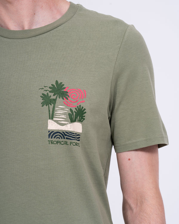 2t Tall Liam Regular Fit T-Shirt (khaki tropical forms)