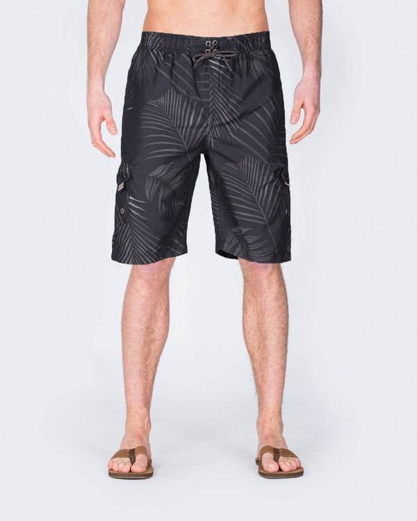 2t Tall Leaf Swim Shorts (black)