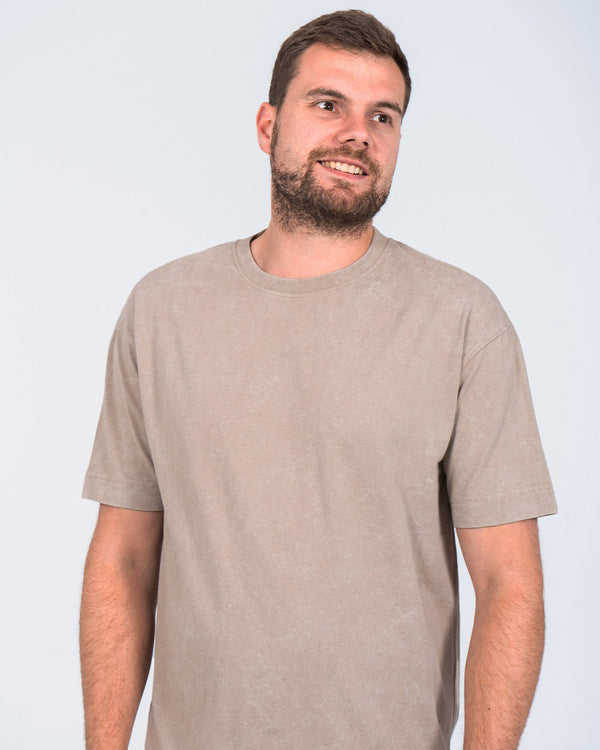 2t Tall Acid Wash Oversized T-Shirt (taupe)