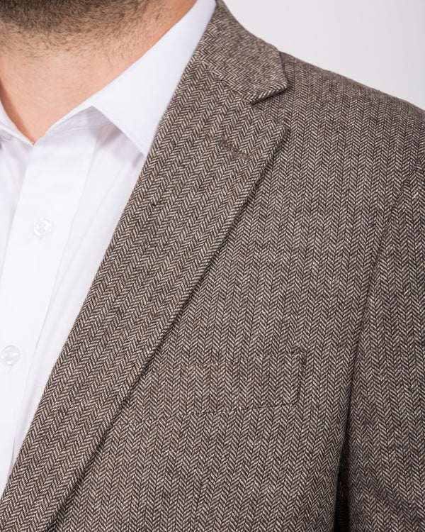 Skopes Jude Slim Fit Tall Suit (fawn herringbone)