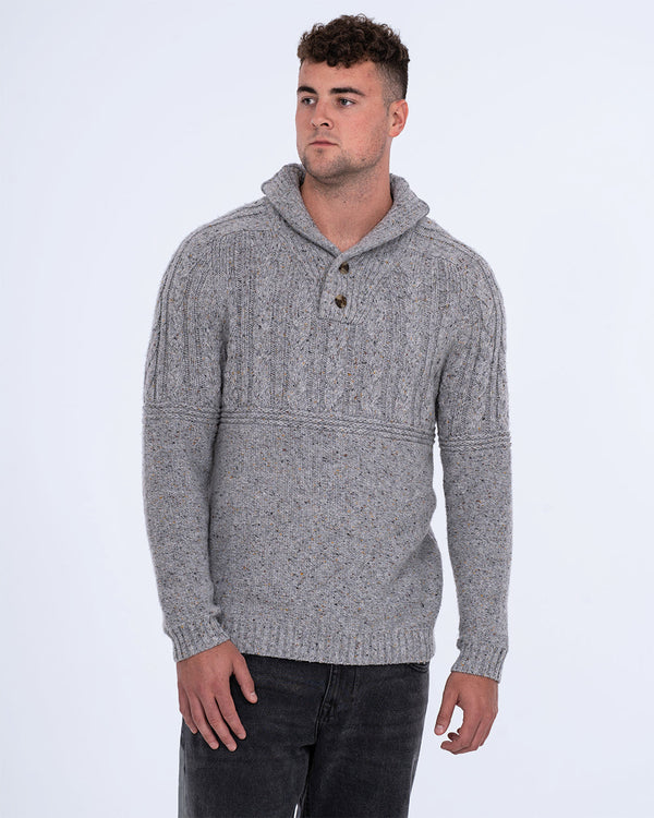 2t Connall Tall Cable Knit Jumper (grey)