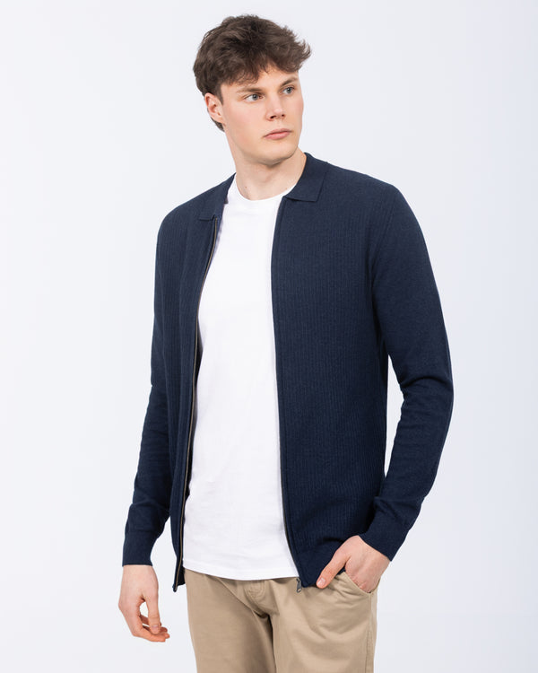 2t Tall Zip Through Cardigan (navy)