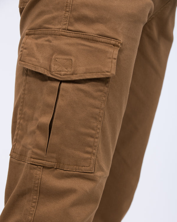 2t Dean Slim Fit Tall Stretch Cargo Trousers (tan)