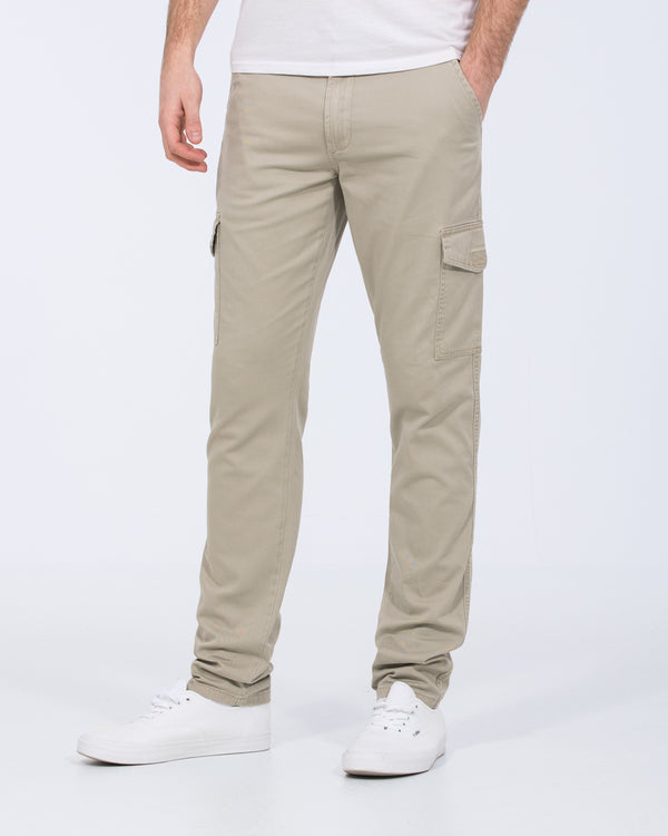 Essentalls Ray Tall Slim Fit Cargo Trousers (stone)