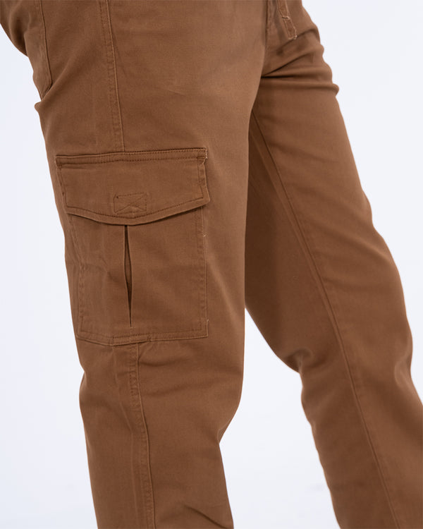 2t Dean Slim Fit Tall Stretch Cargo Trousers (tan)