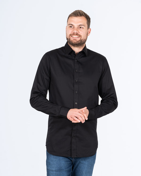 2t Slim Fit Extra Tall Formal Shirt (black)