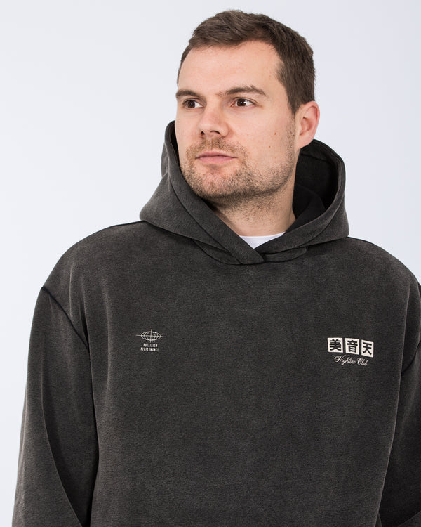 2t Shaun Tall Oversized Printed Hoodie (charcoal)