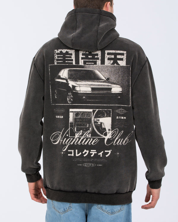 2t Shaun Tall Oversized Printed Hoodie (charcoal)