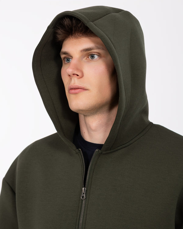 2t Fintray Tall Zip Through Hoodie (khaki)
