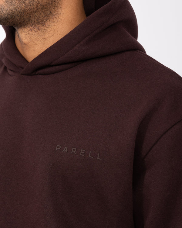 Parell Forge Tall Oversized Pullover Hoodie (oxblood)
