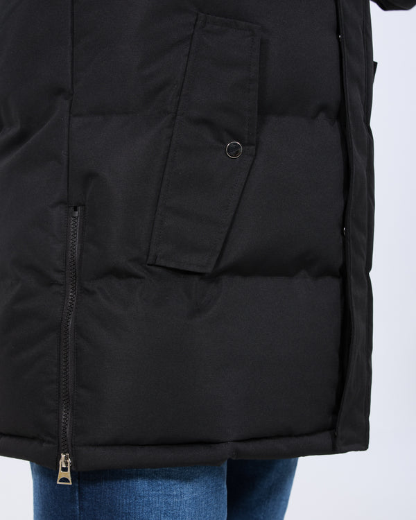 2t Jamie Tall Longline Puffer Jacket (black)