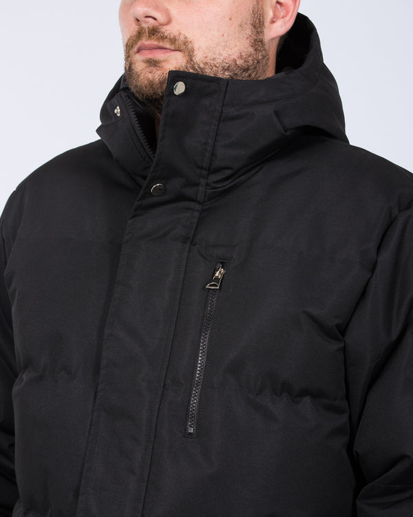 2t Jamie Tall Longline Puffer Jacket (black)