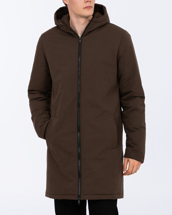 2t Nikki Padded Tall Longline Mac (brown)