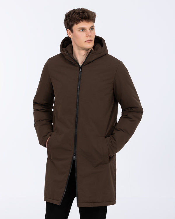 2t Nikki Padded Tall Longline Mac (brown)
