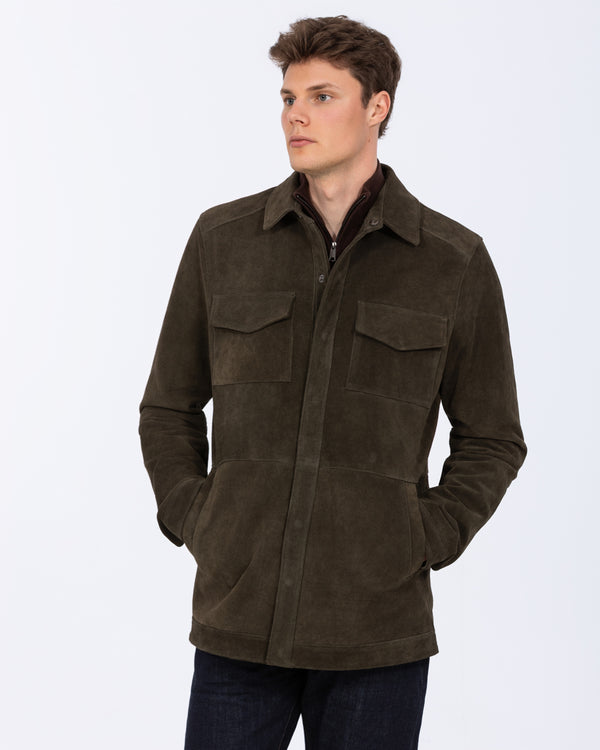 Harry Brown Tall Suede Jacket (dark green)