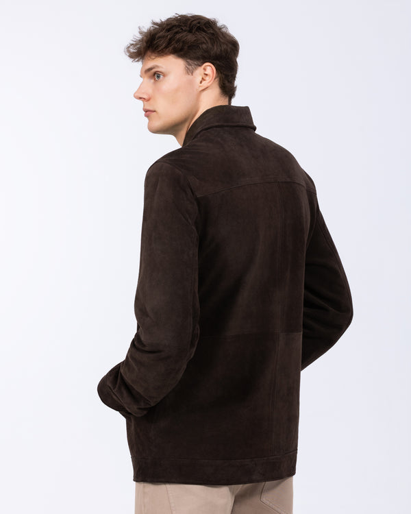 Harry Brown Tall Suede Zip Through Harrington Jacket (brown)