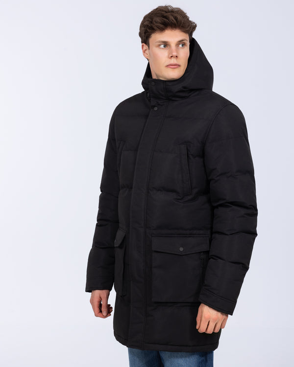2t Jethro Tall Longline Puffer Jacket (black)