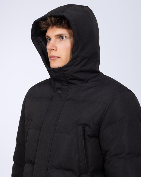2t Jethro Tall Longline Puffer Jacket (black)