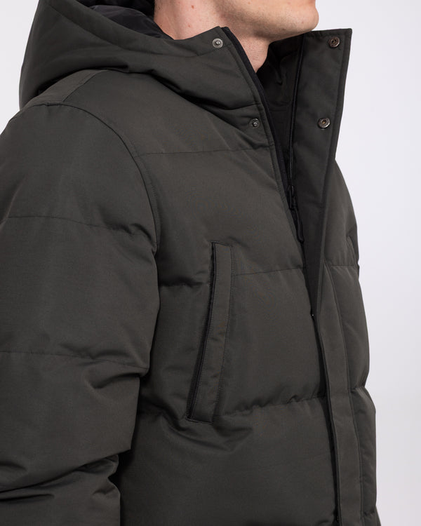 2t Jethro Tall Longline Puffer Jacket (khaki)