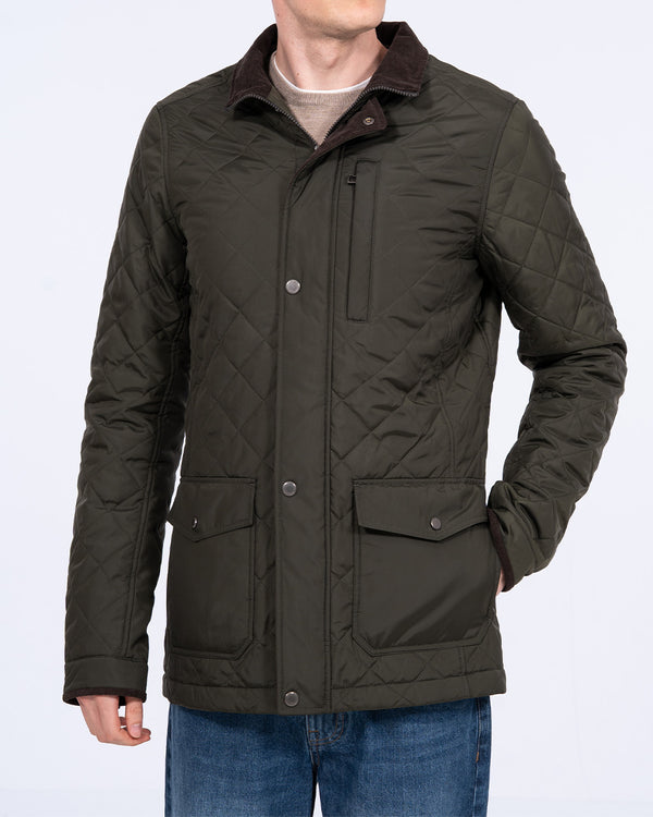 Redpoint Barnet Tall Water Repellent Quilted Jacket (dark olive)