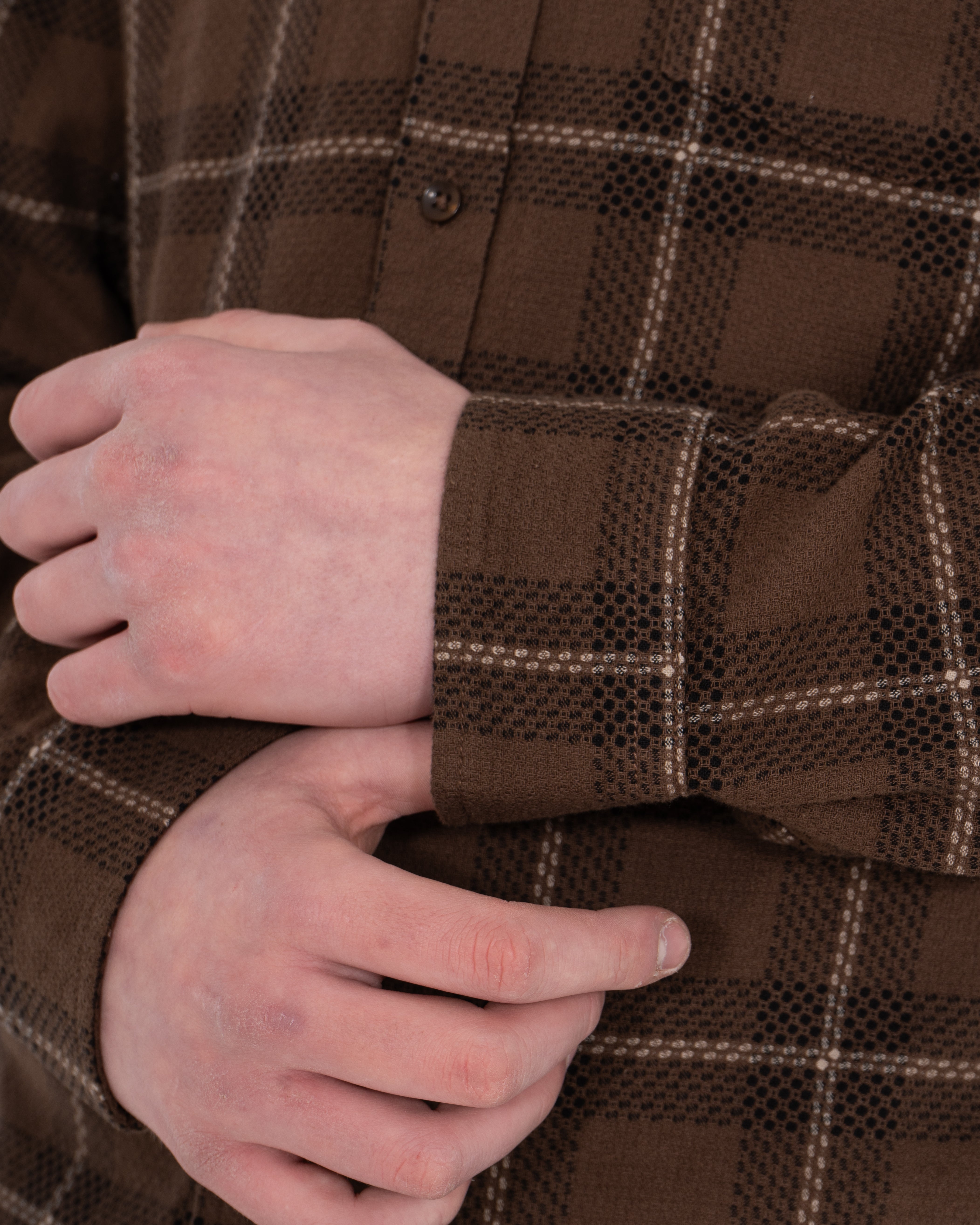 2t Jackson Extra Tall Mens Oxford Shirt (brown check) | Tall Mens