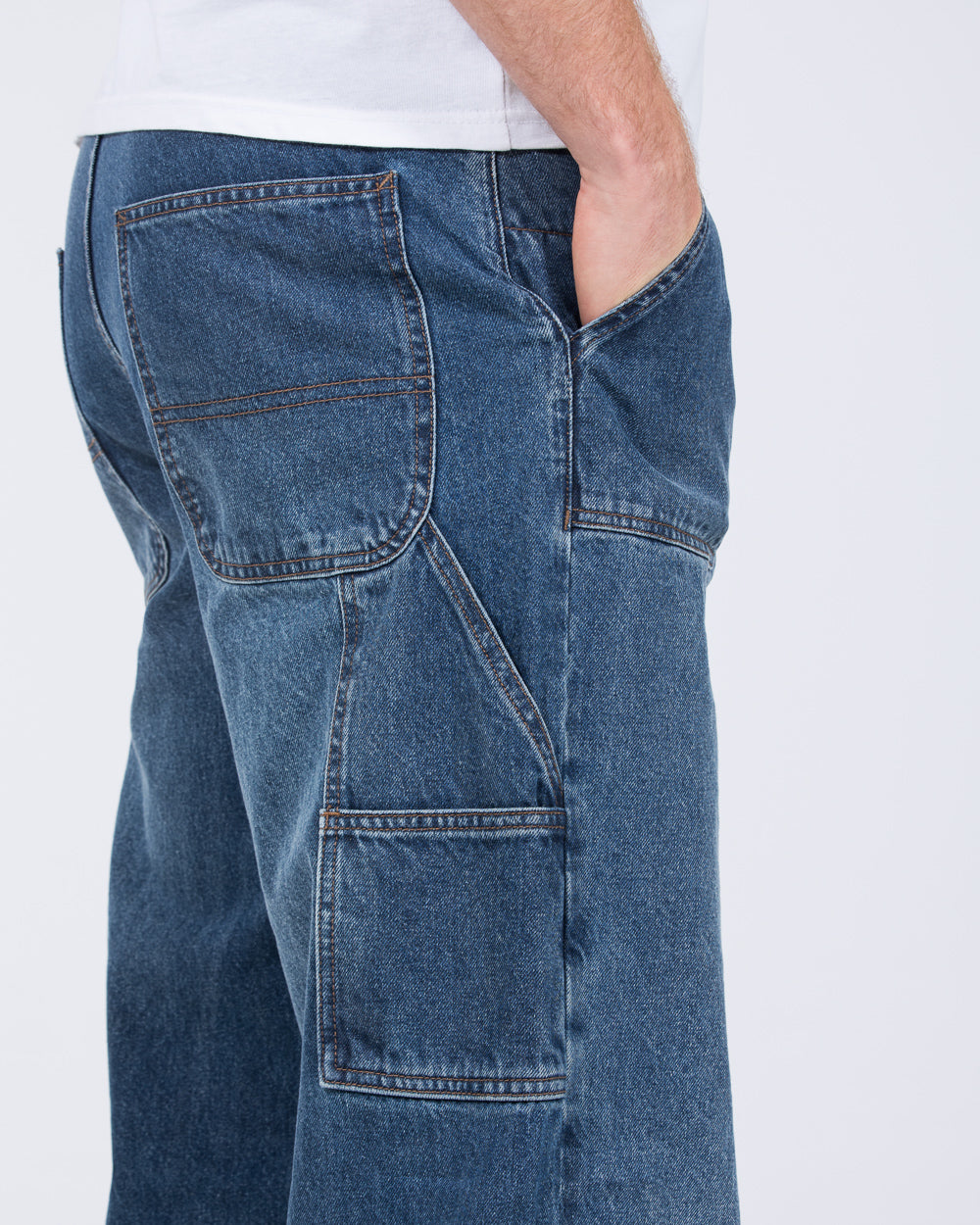 2t Hudson Tall Mens Extra Long Carpenter Jeans (mid wash) | Tall