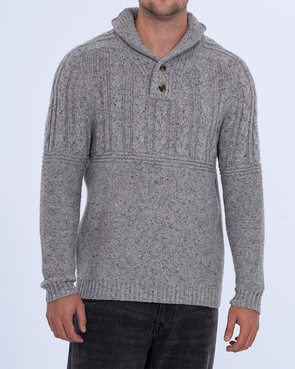 2t Connall Tall Cable Knit Jumper (grey)