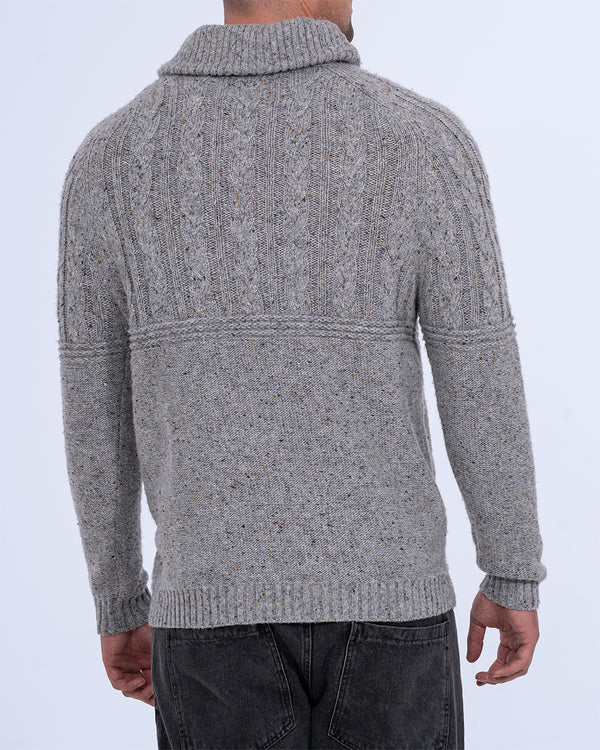 2t Connall Tall Cable Knit Jumper (grey)