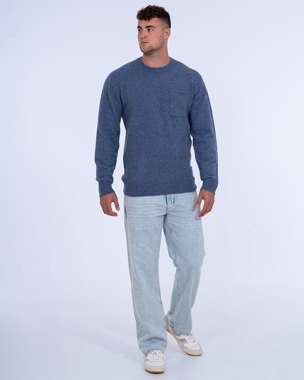 2t Finley Tall Crew Neck Pocket Jumper (light blue)